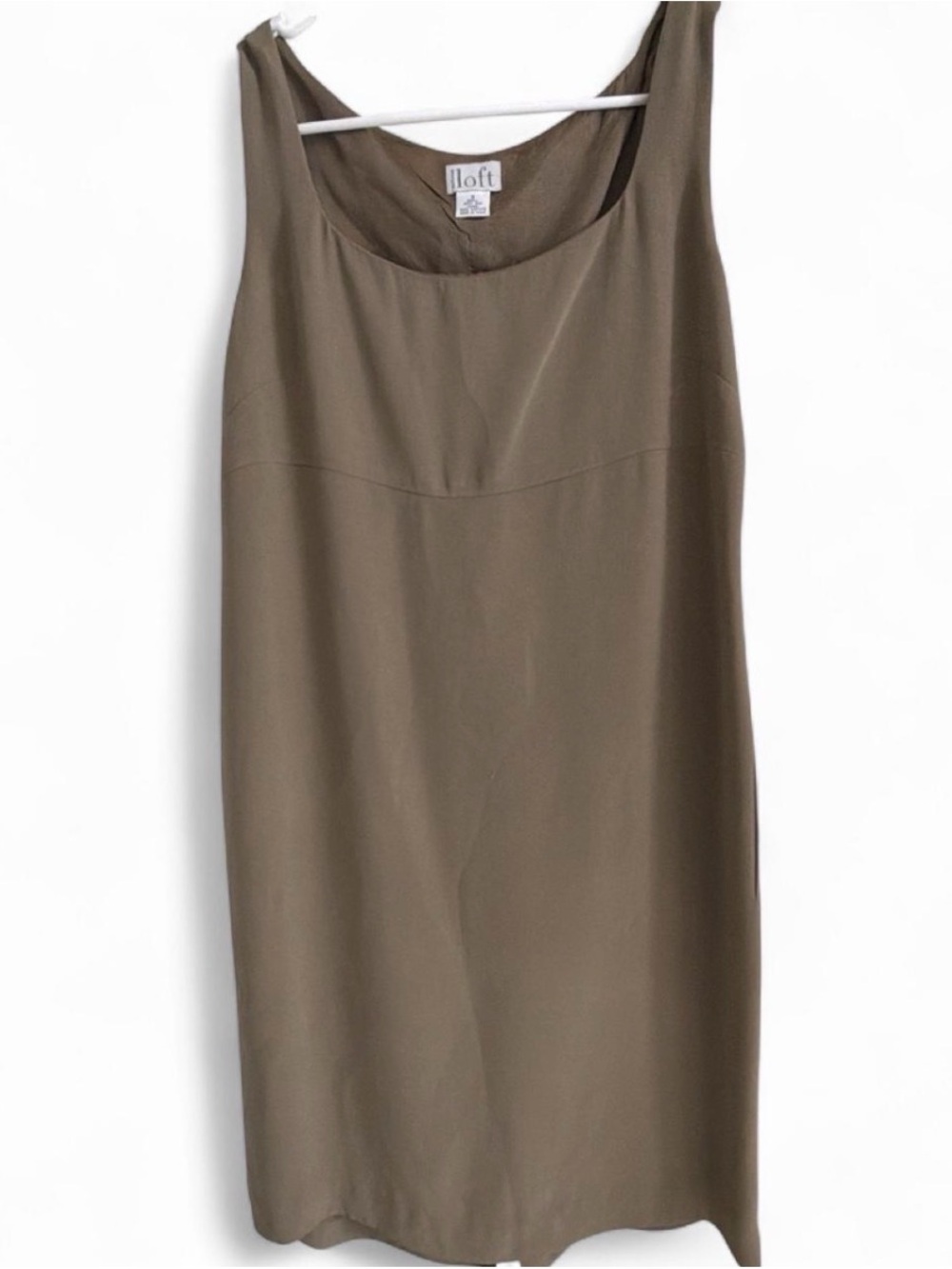 LOFT Olive Green Sleeveless Midi Shift Dress